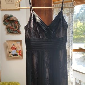 Loft little black lace mini dress